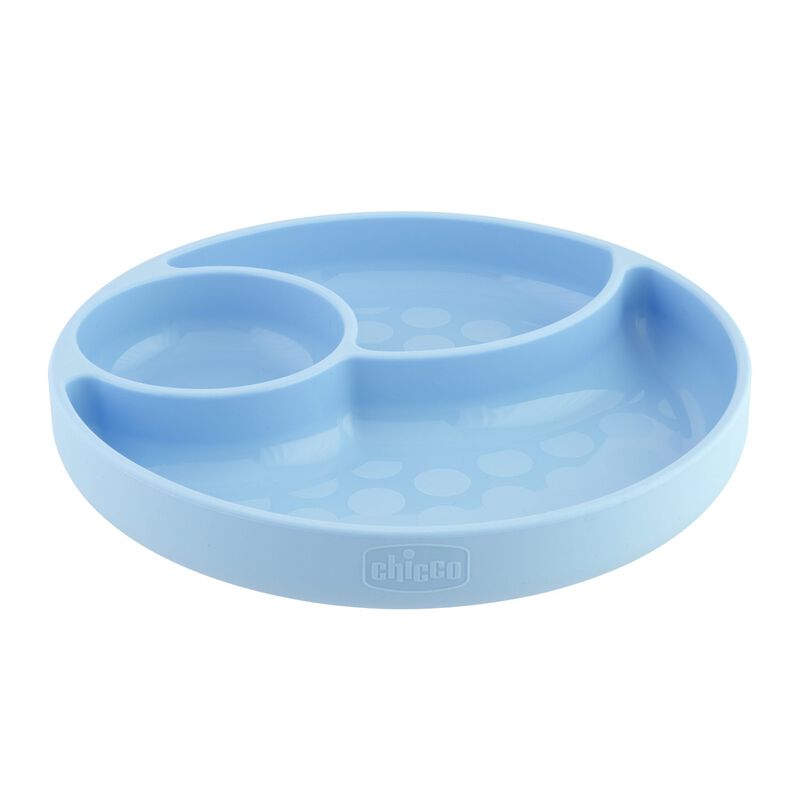 Chicco Easy Menu Silicone Divided Plate, Blue Color, +12 Months