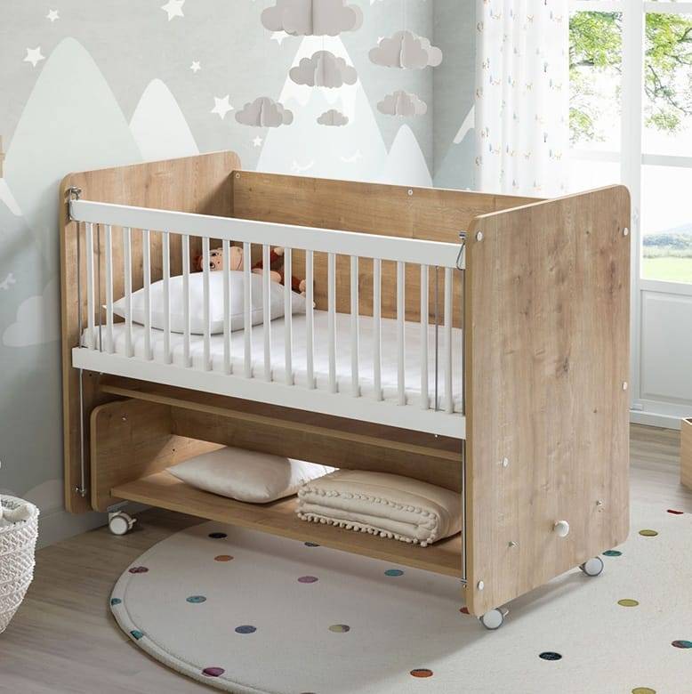 Rocking Mother Side Crib With Wheels 120 X60