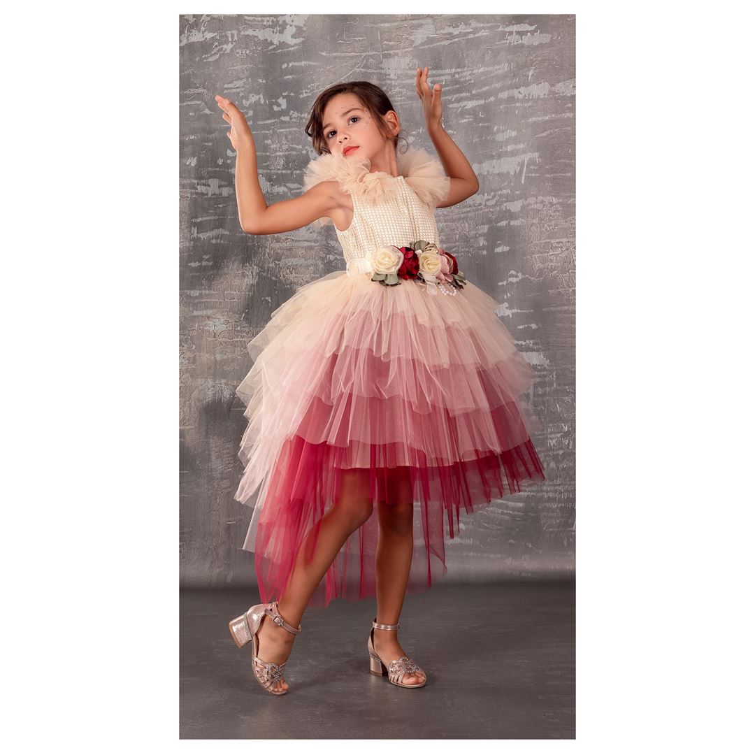 Dress with tulle for little girls for 12-13 years