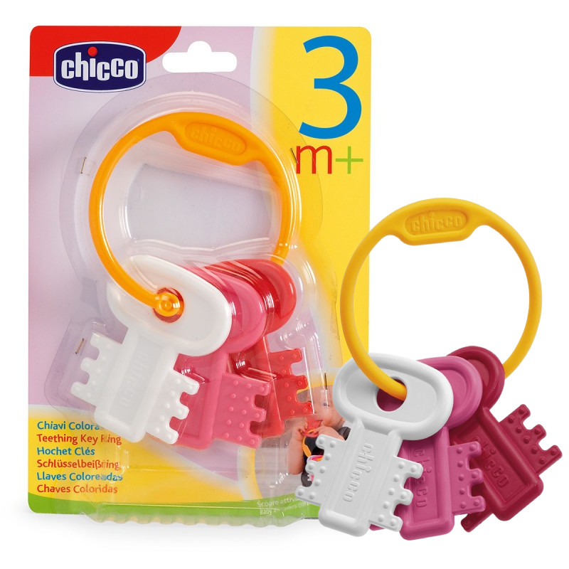 Chicco Teething Key Ring - Pink