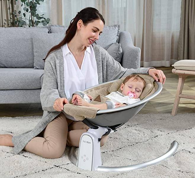 Hot mom - Electric Baby Rocking Chair Automatic Swing Bouncer Newborn Cradle 0-12M