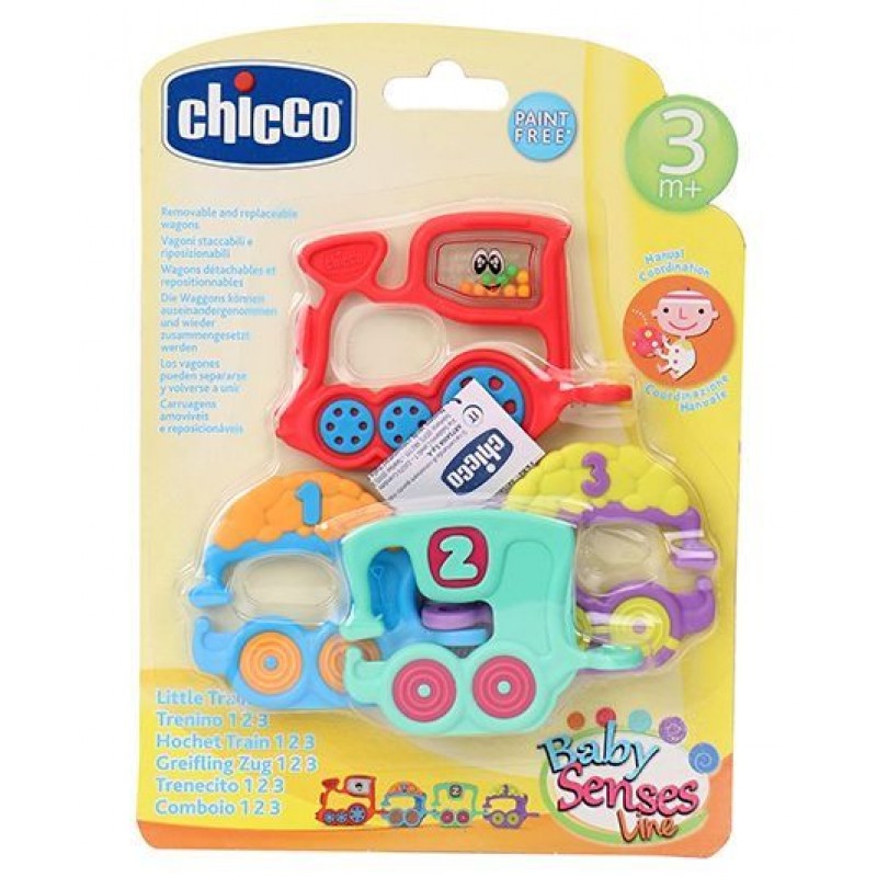Chicco Toy Rattle 123 Train, Multi Color
