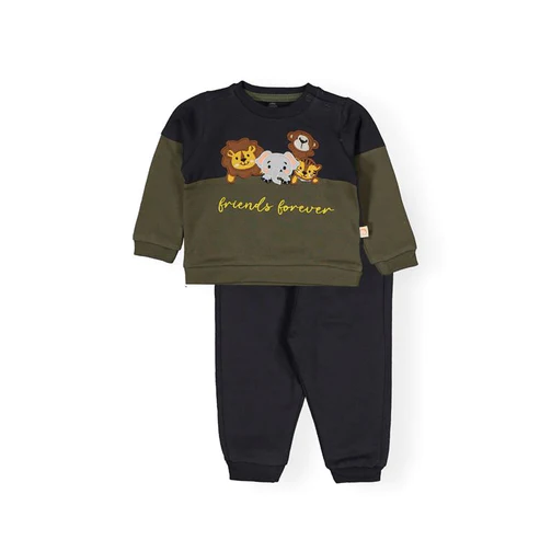 Baby Animal Print Pajama Set of 2 Pieces - Khaki