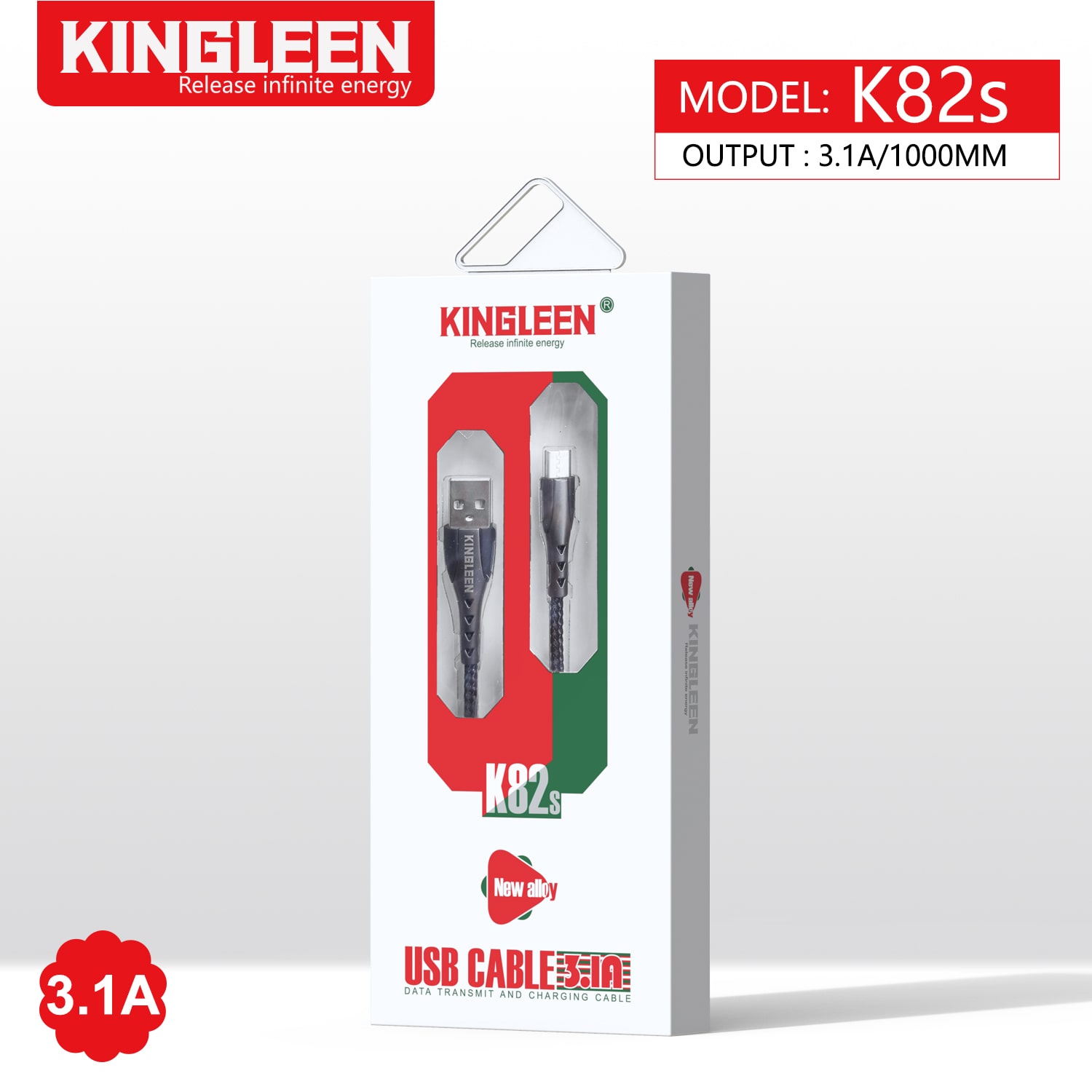 KINGLEEN Cable - K-82s - 3.1A - 1000mm TYPE-C/ Fast Charger