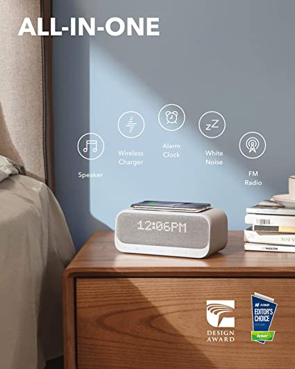 Soundcore Wakey Bluetooth Speakers Powered by Anker with Alarm Clock, Stereo Sound, FM Radio