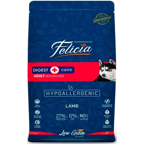Felicia Low Grain 15 Kg Adult Lamb M/Large Breed HypoAllergenic Dog Food