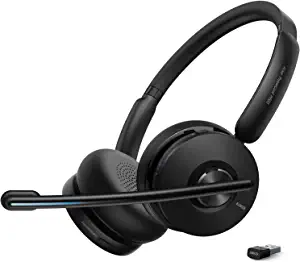Anker PowerConf H500 Bluetooth Dual-Ear Headset with Microphone, Audio Recording and Meeting Transcription