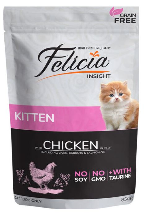 Felicia WET FOOD POUCHES for kittens with chicken in jelly 85gr