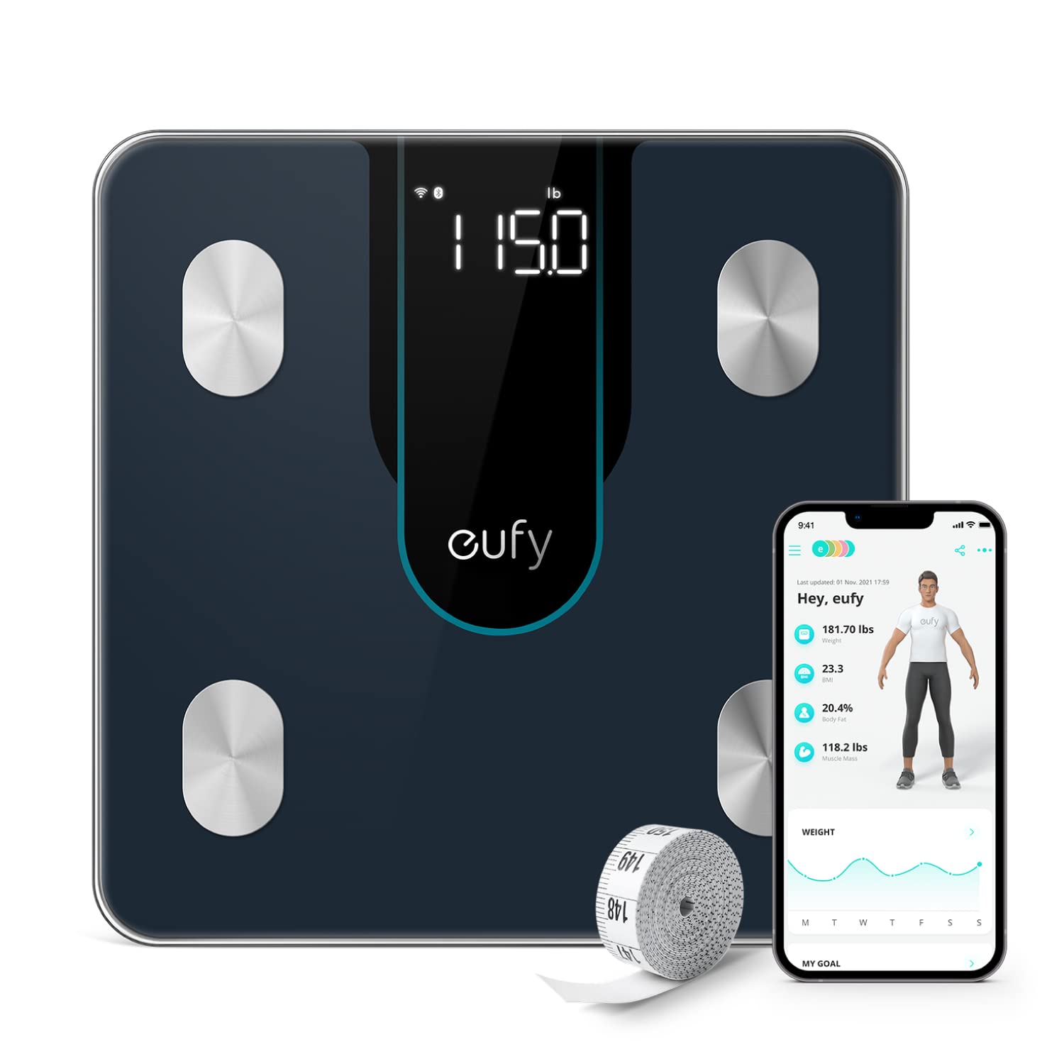 eufy Smart Scale P2, Digital with Wi-Fi, Bluetooth, 15 Measurements