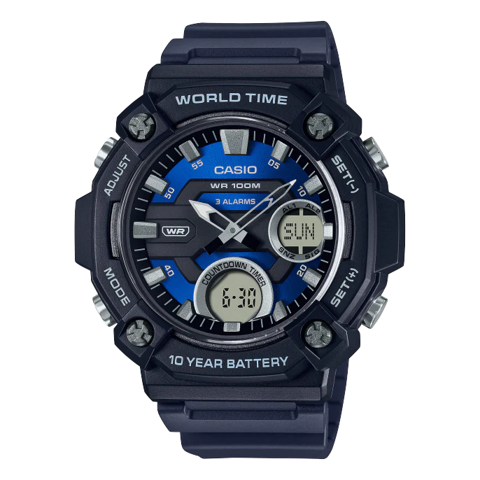 Casio Men's Watch - Navy Blue Resin AEQ-120W-2AVDF