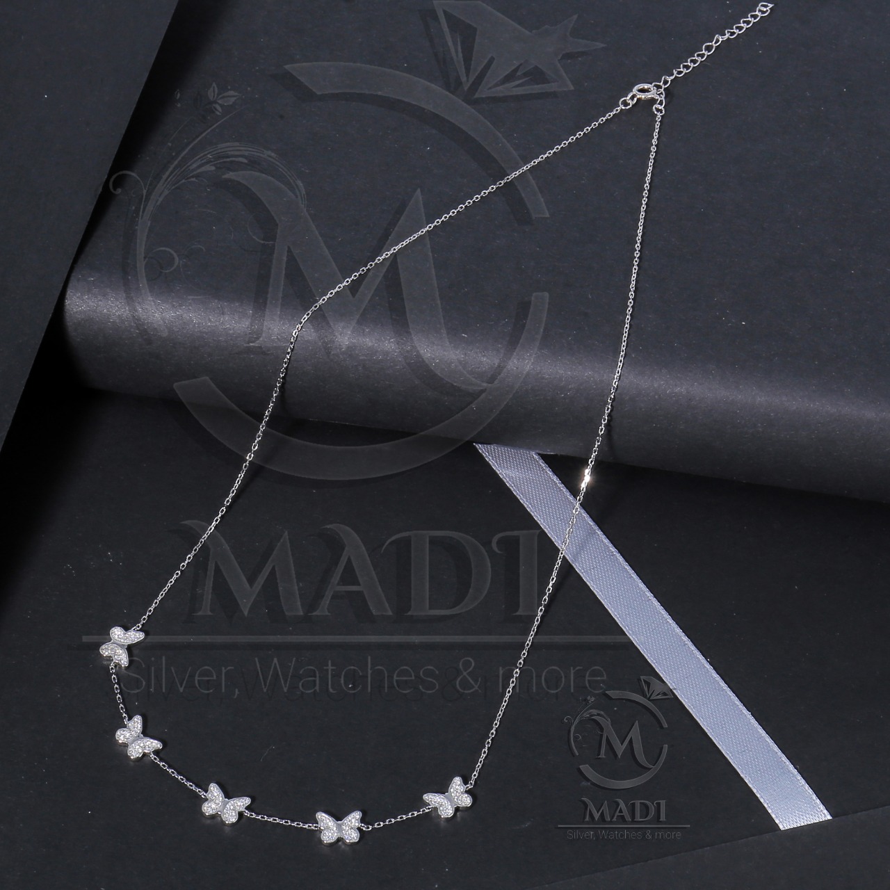 Silver 925 Hearts Choker Necklace
