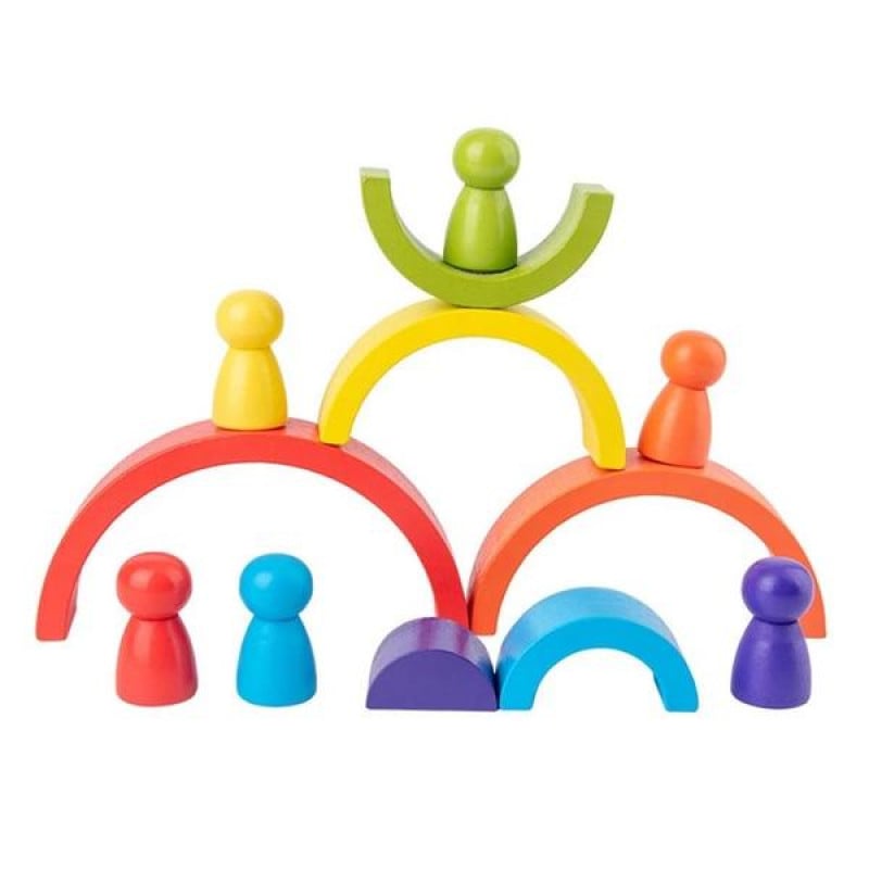 YIPPEE! Montessori Wooden Rainbow Toy Stacker :