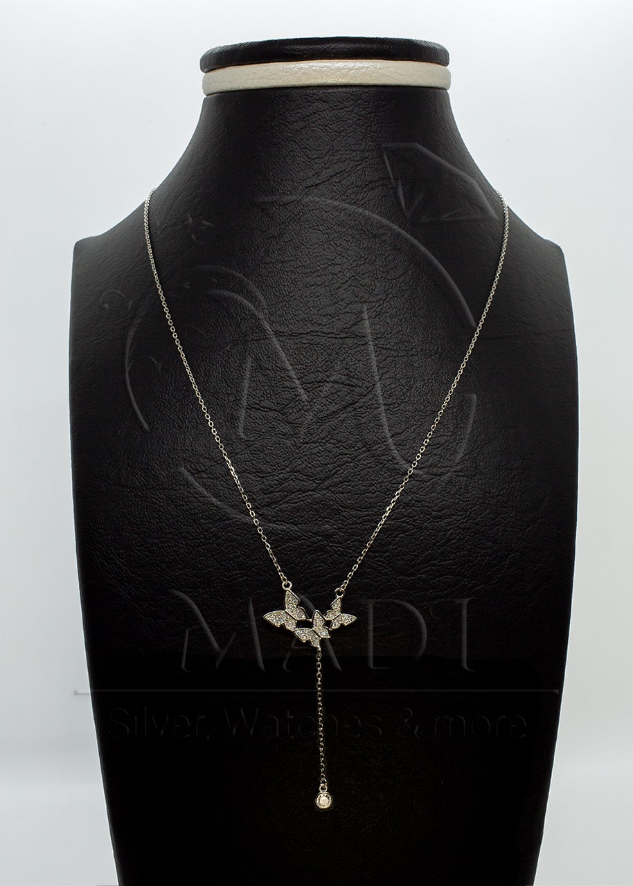 Butterfly Necklace In 925 Sterling Silver
