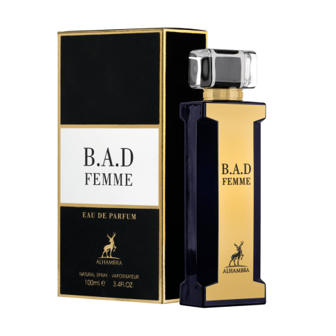 B.A.D Femme Eau De Parfum Spray by Maison Alhambra 3.4 Oz 100 ml