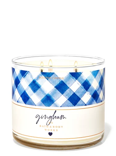 Bath and Body Works Gingham 3 Wicks Candle