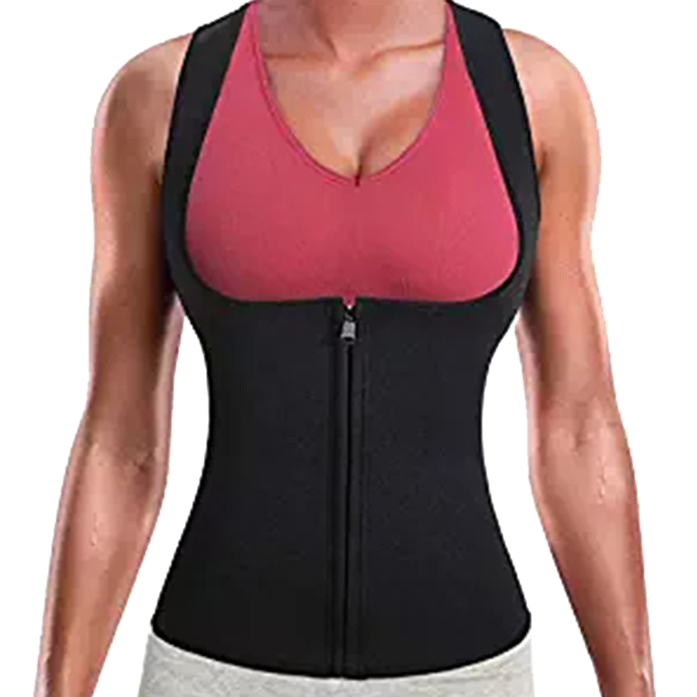 Neoprene Vest - Womens Waist Trainer - Tummy Control - Black - Zip Up - 2XL