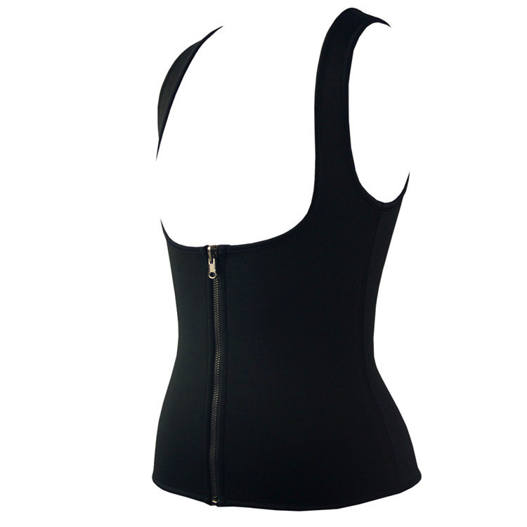 Neoprene Vest - Womens Waist Trainer - Tummy Control - Black - Zip Up - 2XL