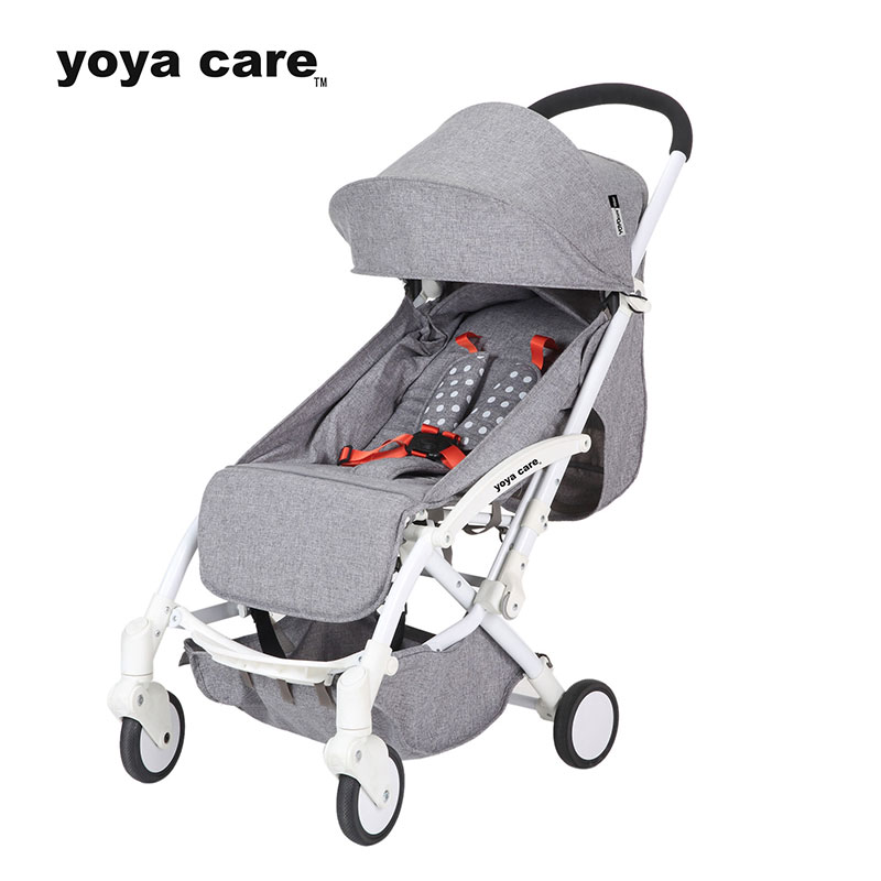 YOYA CARE WIDER ULTRA-COMPACT LIGHTWEIGHT BABY STROLLER – WHITE FRAME – GRAY