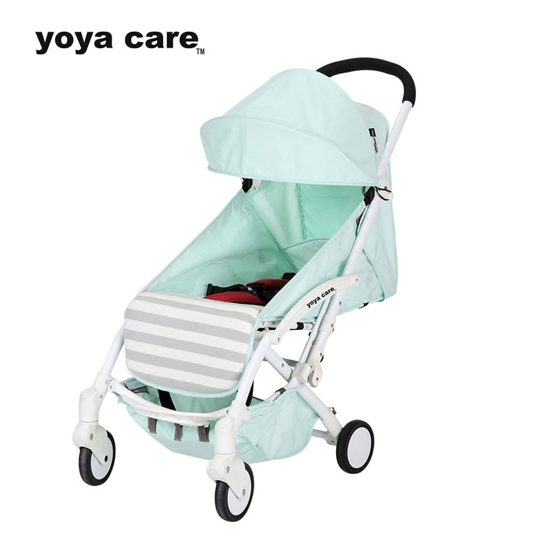 YOYA CARE WIDER ULTRA-COMPACT LIGHTWEIGHT BABY STROLLER – WHITE FRAME – GREEN