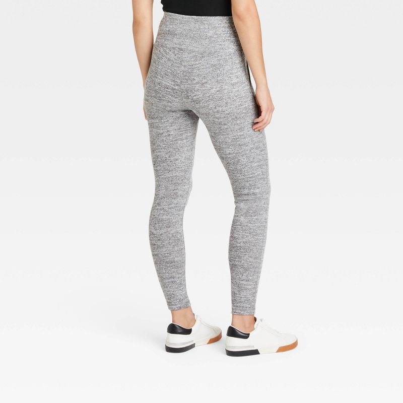 Women's Cozy Hacci Leggings with Pockets - A New Day Heather Gray S