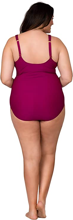 Caribbean Sand Ruched Plus Size Swimwear Sizing One Piece Swimsuit for Women with Tummy Control