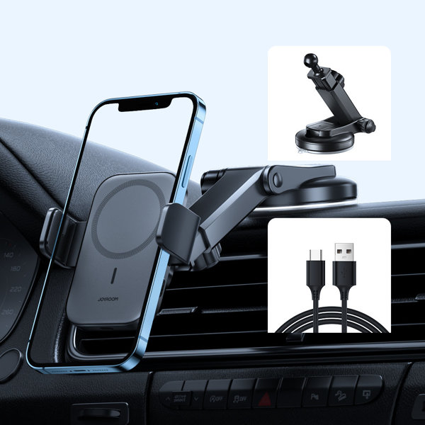 Joyroom Car Magnetic Holder 15W Qi Induction Wireless Charger (MagSafe Compatible for iPhone) for Dashboard (JR-ZS295)