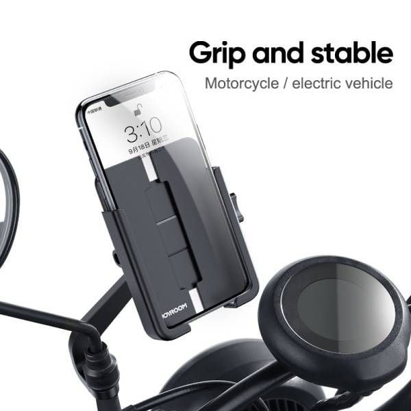 JOYROOM JR-ZS253 Metal 360-degree Rotation Phone Bracket for Motorcycle (Black)