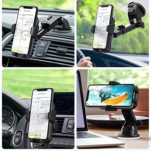 Joyroom car phone holder with telescopic extendable arm for dashboard and windshield Black and red (JR-OK3)