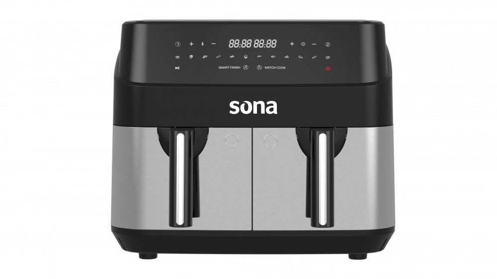 Sona Air Fryer Dual Basket 1750 W 12 Programs 9 L Touch Screen