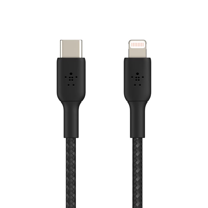 BelkinCAA004bt1MBK  BOOST CHARGE™ Lightning to USB-C Cable_Braided, 1M, Black