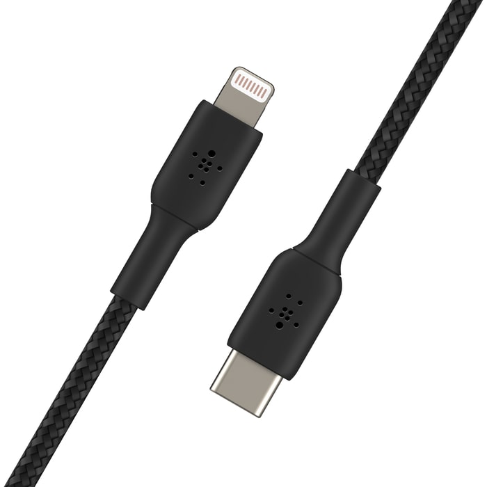 BelkinCAA004bt1MBK  BOOST CHARGE™ Lightning to USB-C Cable_Braided, 1M, Black