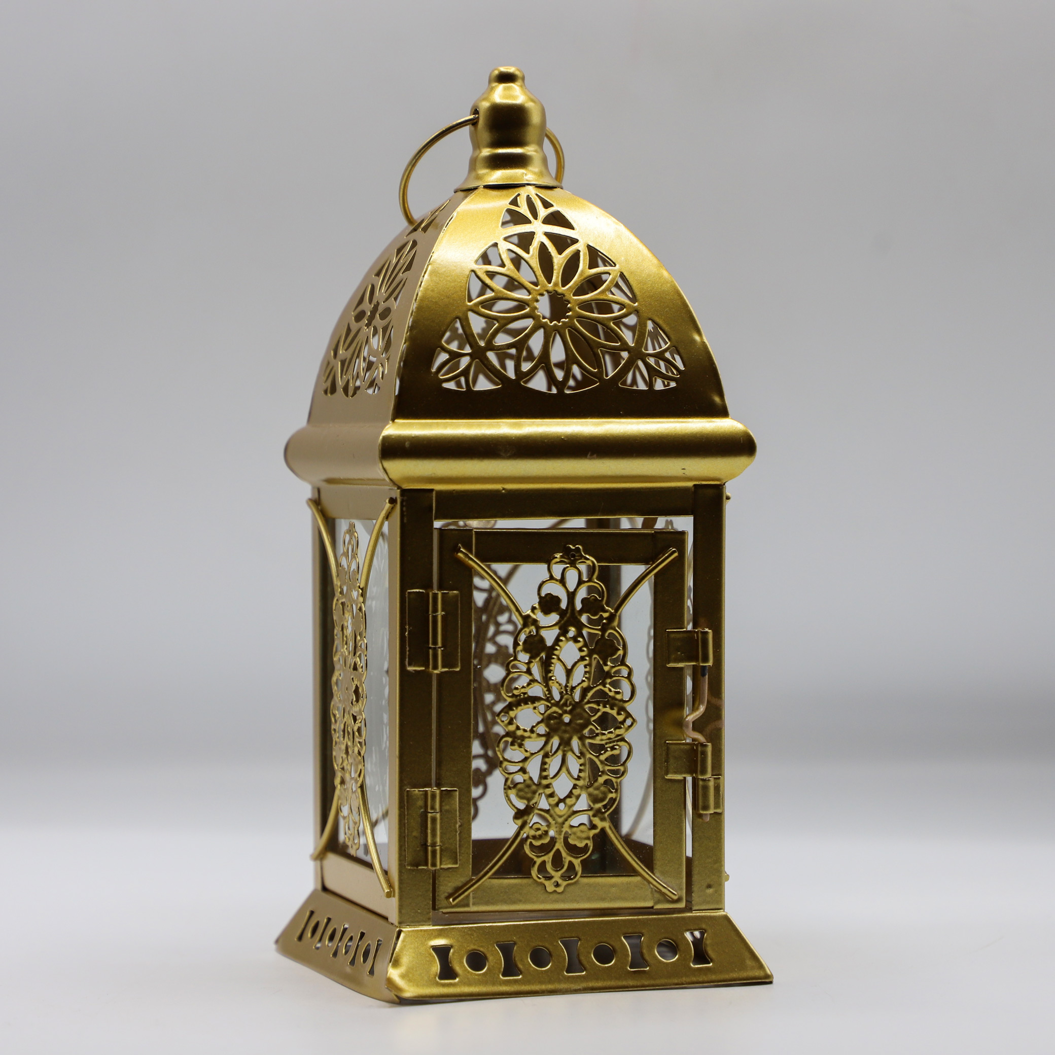 Luminous And Decorative Gold Metal Lantern In Islamic Style