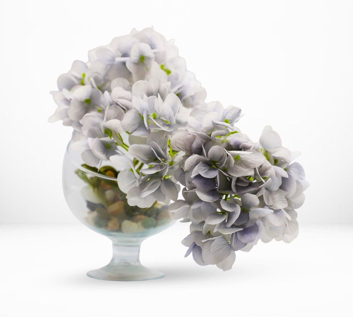 Decorative Glass Vase Filled With Artificial Flowers - Hand Arranged