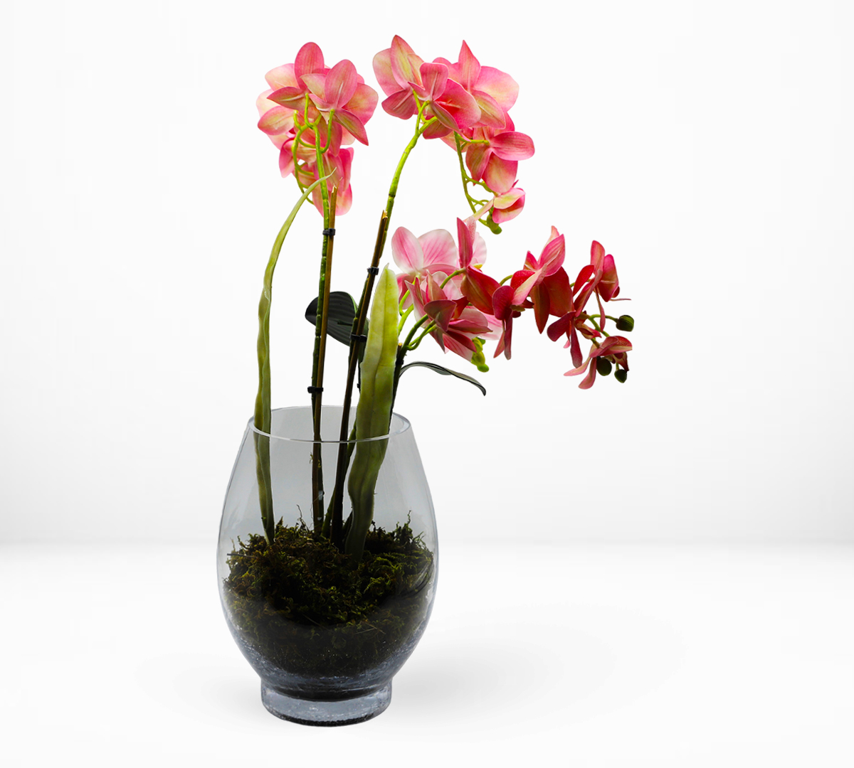 Decorative Glass Vase Filled with Artificial Flowers - Hand Arranged