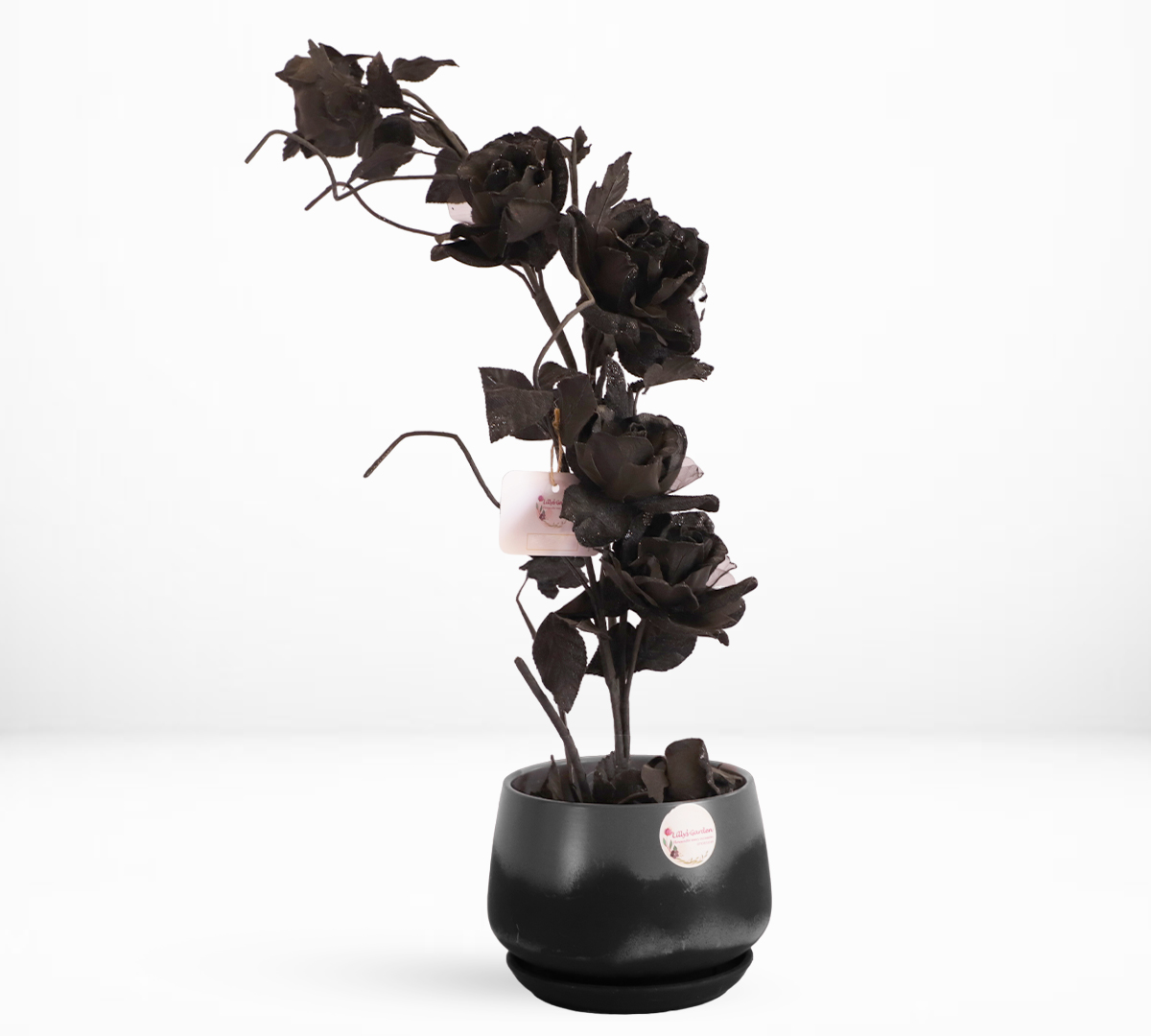 Decorative Ceramic Vase Filled with Artificial Flowers - Hand Arranged