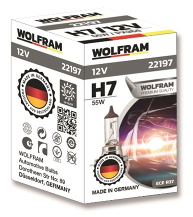 Car bulb Wolfram H7 Halogen Light Bulb 12 VOLT 55 WATT  Folding Box (1 Bulb) Silver