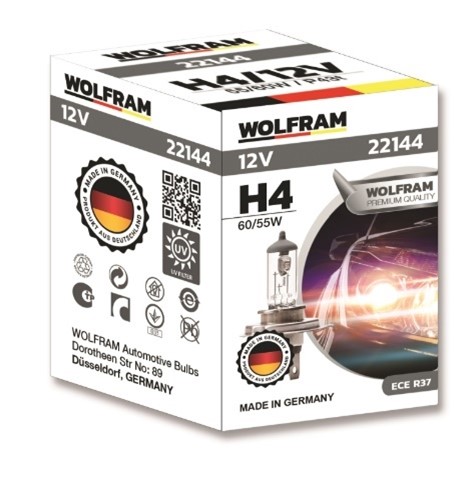 Car bulb Wolfram H4 Halogen Light Bulb 12 VOLT 60/55 Watt  Folding Box (1 Bulb) Silver