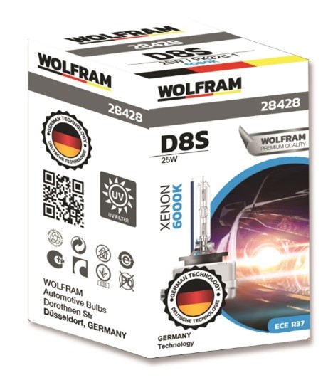 Wolfram D8S Automotive Bulb Xenon White Light 12V 25 WATT