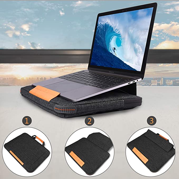 WIWU Smart Stand Sleeve For 13.3/14 inch Air MacBook/Laptop Bag -Black
