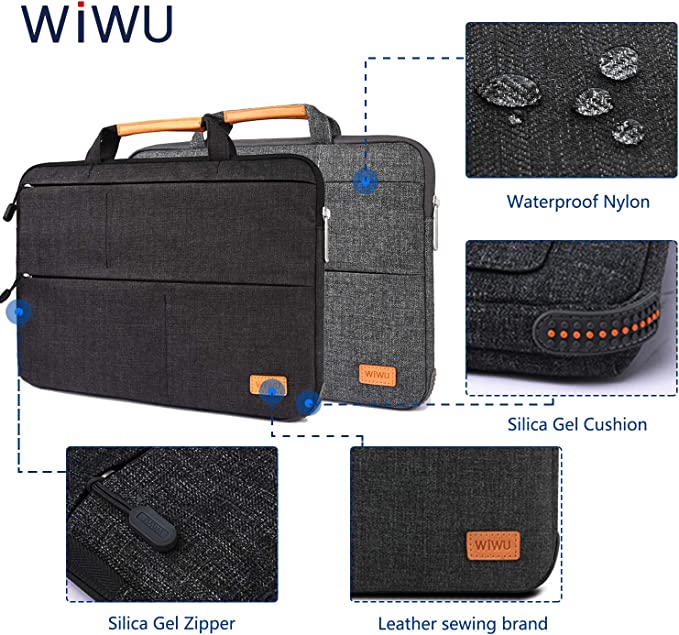 WIWU Smart Stand Sleeve For 13.3/14 inch Air MacBook/Laptop Bag -Black