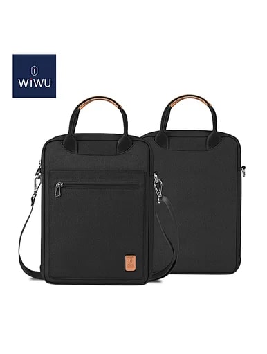 WiWU Pioneer Shoulder Bag for 12.9" Tablet/Laptop -Black