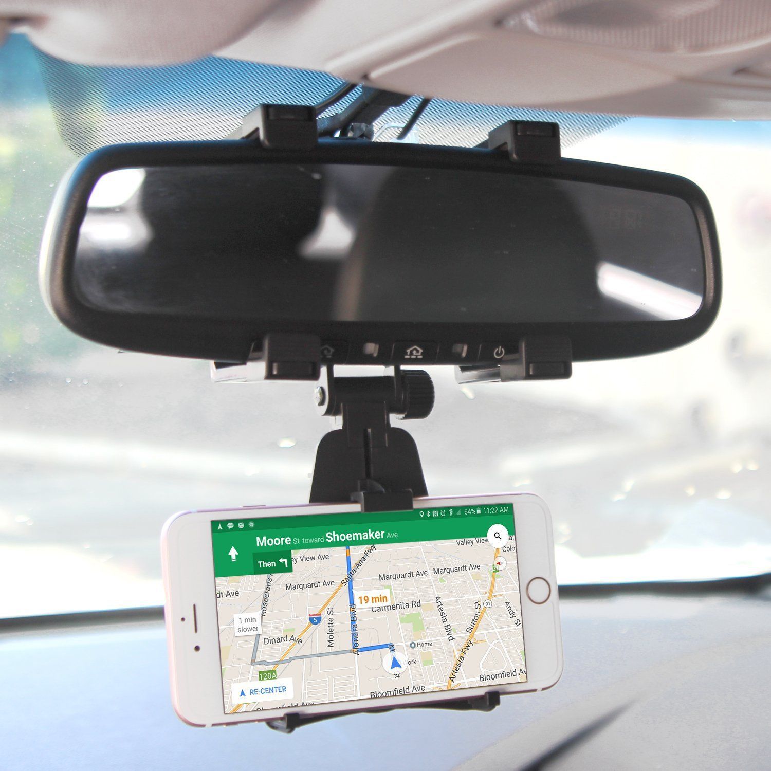 Mobile holder on car mirrors