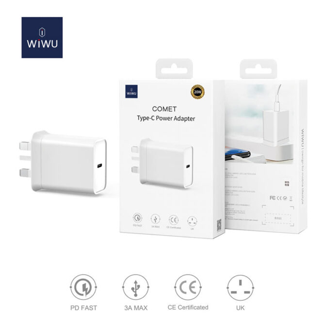 WiWU Dual USB Quick Wall Charger 20W Fast Charging For Smart Phone