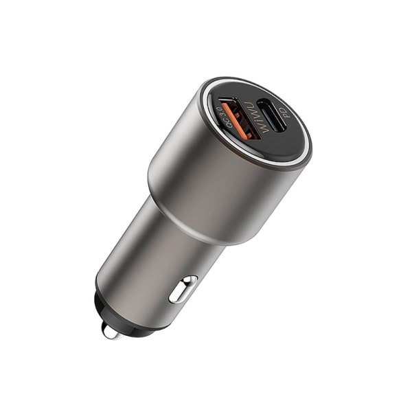 WIWU PC100 TYPE-C PD+QC3.0 QUICK CHARGE CAR CHARGER - Gray