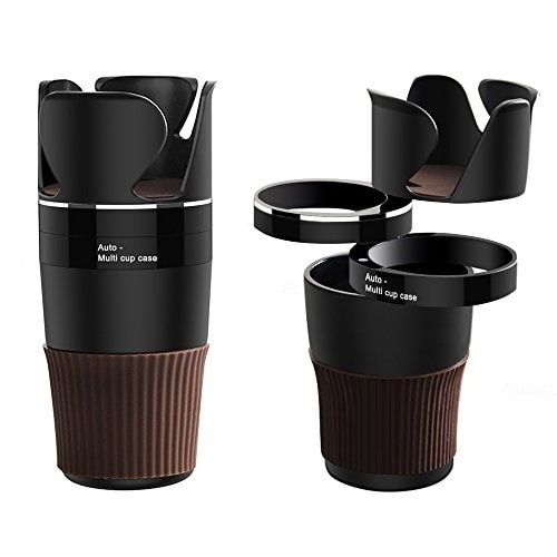 .The 5-in-1 Magic Duo Cup Holder is a versatile car accessory