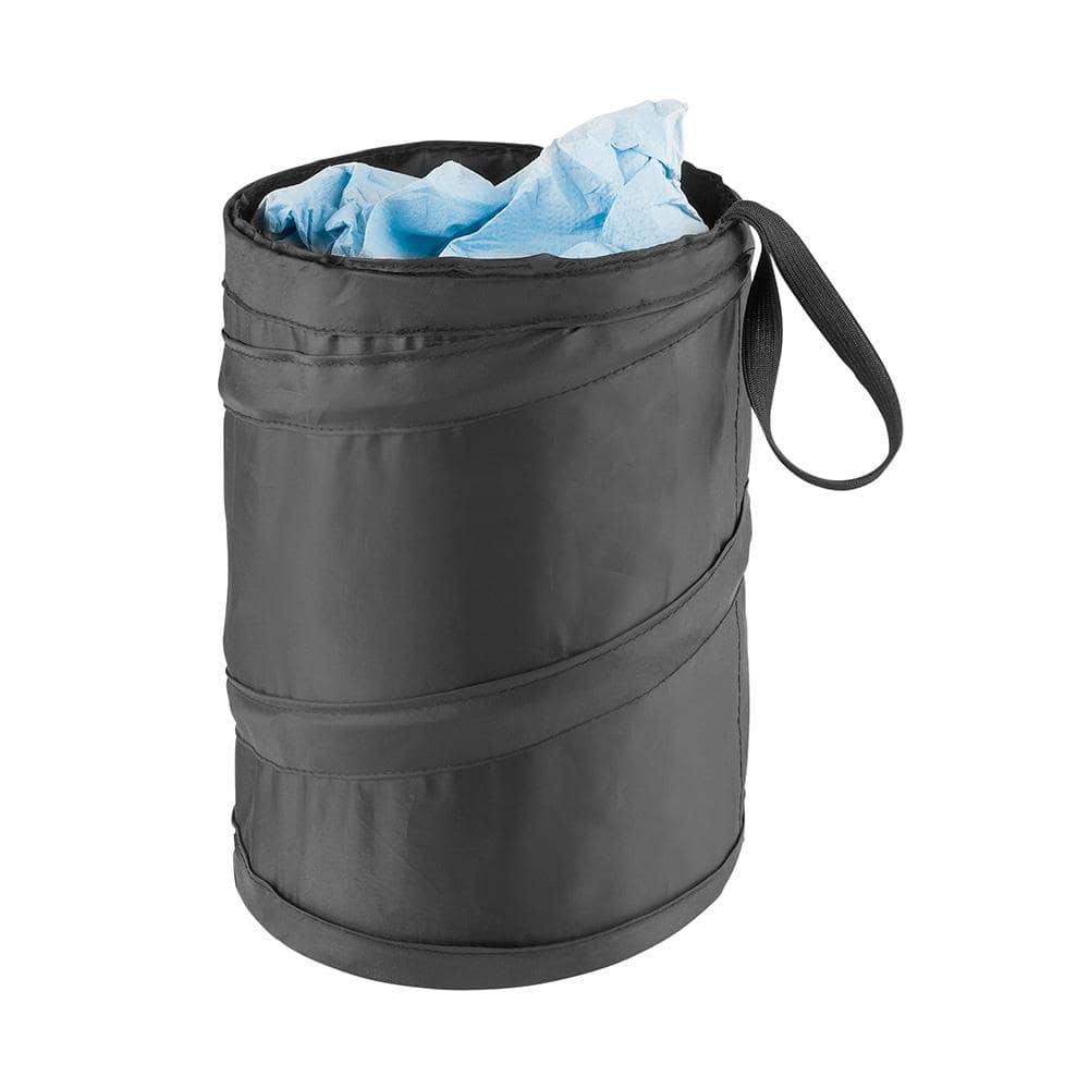 Black fabric foldable trash can for cars