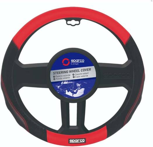 Sparco Cover Steering PVC Red