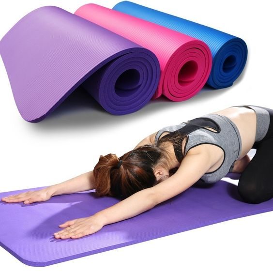 Thick NBR Pure Color Anti-Skid Yoga Mat 183x61x1cm Purple