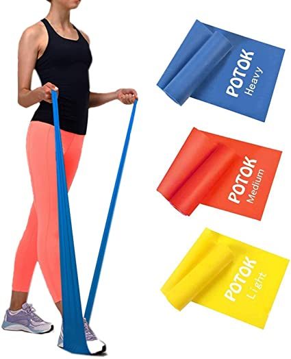 Potok Resistance Bands Set, 3 Pack Latex Exercise Bands with Different Strengths