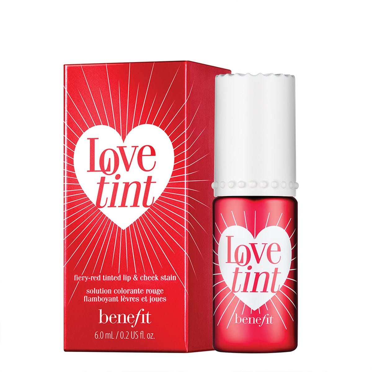 Lovetint Cheek & Lip Stain Fiery-red tinted lip & cheek stain by Benefit